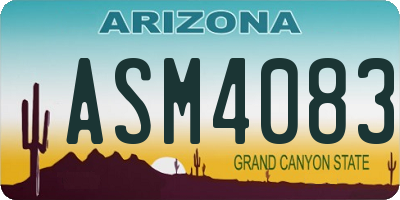 AZ license plate ASM4083