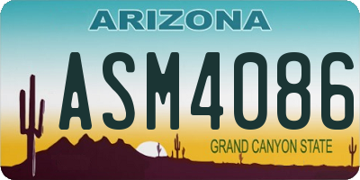 AZ license plate ASM4086