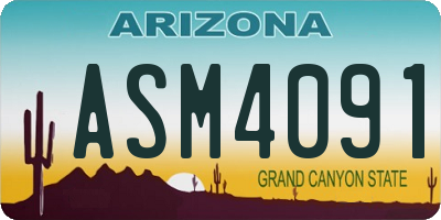 AZ license plate ASM4091