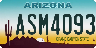 AZ license plate ASM4093