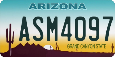 AZ license plate ASM4097