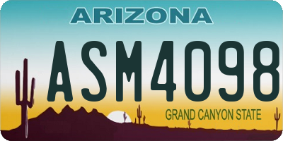 AZ license plate ASM4098