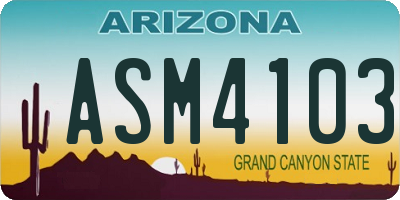 AZ license plate ASM4103