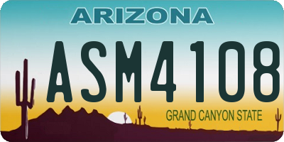 AZ license plate ASM4108
