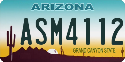 AZ license plate ASM4112