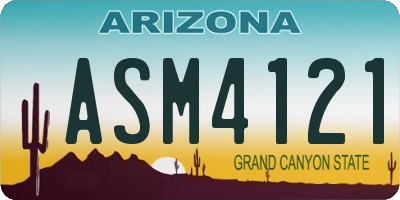 AZ license plate ASM4121