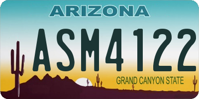 AZ license plate ASM4122