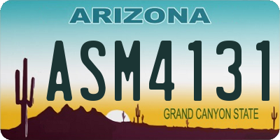 AZ license plate ASM4131