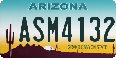 AZ license plate ASM4132