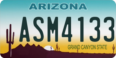AZ license plate ASM4133