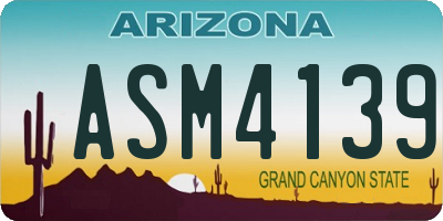 AZ license plate ASM4139