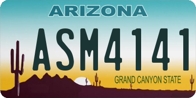 AZ license plate ASM4141