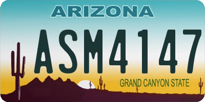 AZ license plate ASM4147