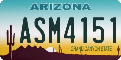 AZ license plate ASM4151