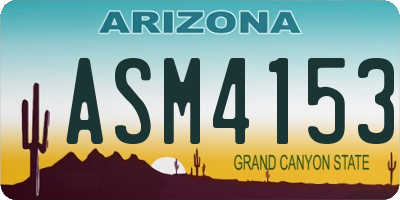 AZ license plate ASM4153