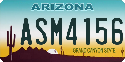 AZ license plate ASM4156