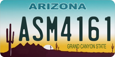 AZ license plate ASM4161