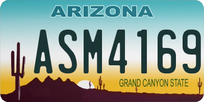 AZ license plate ASM4169