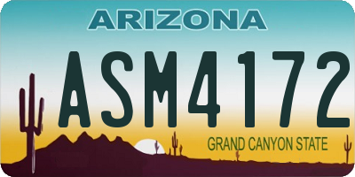 AZ license plate ASM4172