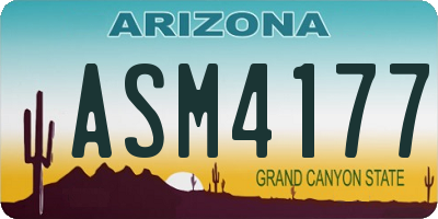 AZ license plate ASM4177