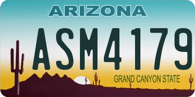 AZ license plate ASM4179