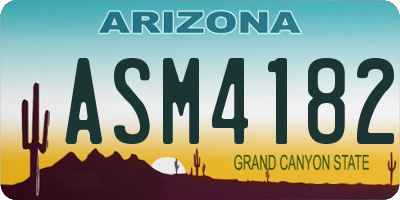 AZ license plate ASM4182
