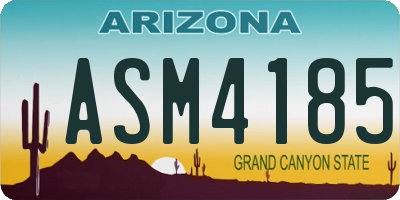 AZ license plate ASM4185
