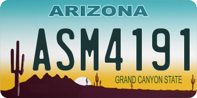 AZ license plate ASM4191
