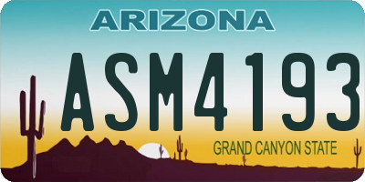 AZ license plate ASM4193