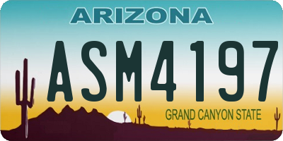 AZ license plate ASM4197