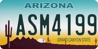 AZ license plate ASM4199