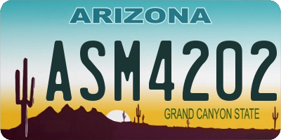 AZ license plate ASM4202