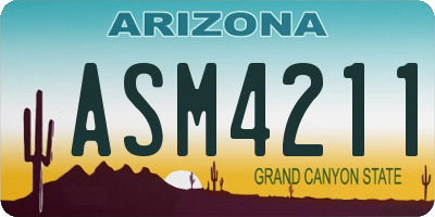 AZ license plate ASM4211