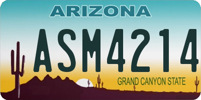 AZ license plate ASM4214