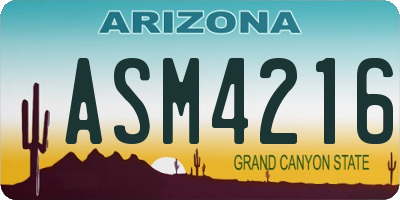 AZ license plate ASM4216