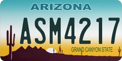 AZ license plate ASM4217