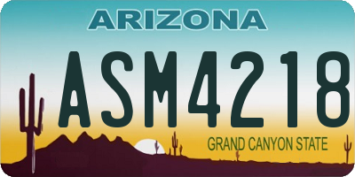 AZ license plate ASM4218