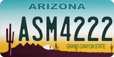 AZ license plate ASM4222