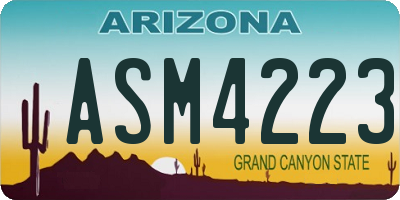 AZ license plate ASM4223