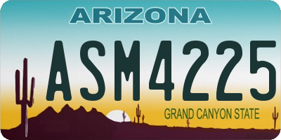 AZ license plate ASM4225