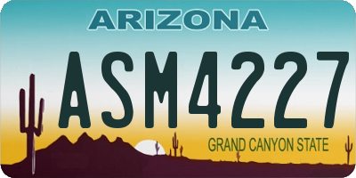 AZ license plate ASM4227