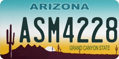 AZ license plate ASM4228