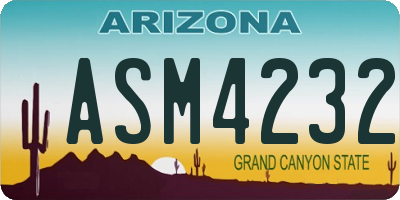 AZ license plate ASM4232