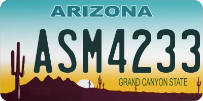 AZ license plate ASM4233