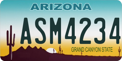 AZ license plate ASM4234