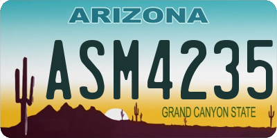 AZ license plate ASM4235