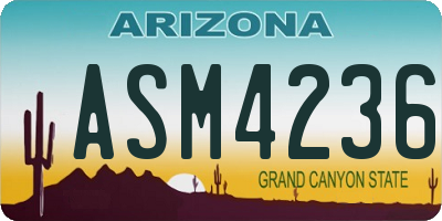 AZ license plate ASM4236
