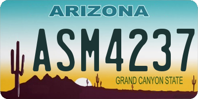 AZ license plate ASM4237