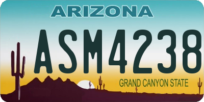 AZ license plate ASM4238