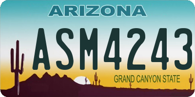 AZ license plate ASM4243